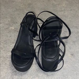 Urban Outfitters lace up open toe shoe